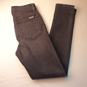 Joe's Jeans Denim Size 26/4 Kylen Mid Rise Skinny Leg Charcoal Color Distressed